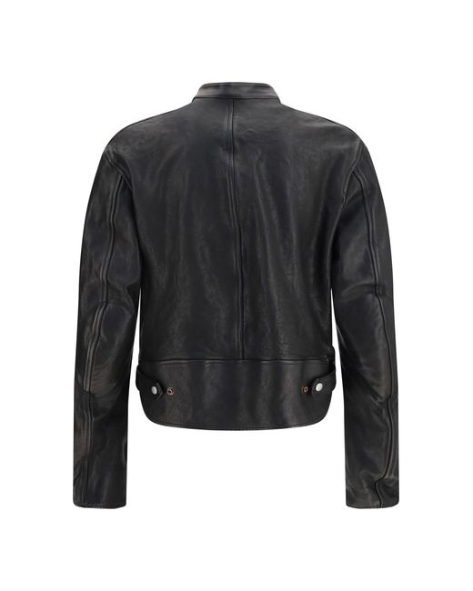 Gucci Black Bomber Jacket Buffalo Leather for men