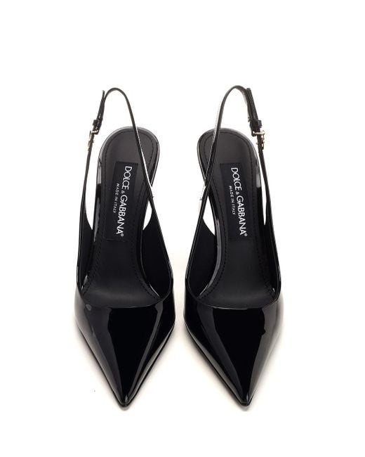 Dolce & Gabbana Slingback In Black Patent Leather