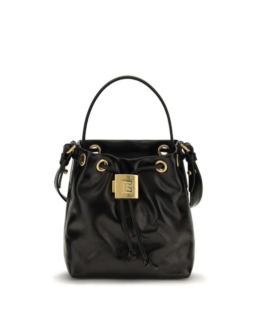 Balmain Black Pulse Bucket Bag Calf Leather Bos Taurus