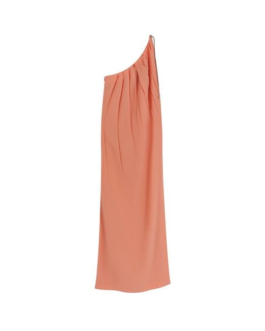 Max Mara White Pontida Long Dress With Metal Detail