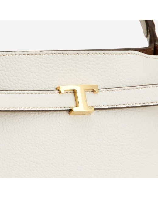 Tod's White Leather Shopping Bag Calfskin Handbags