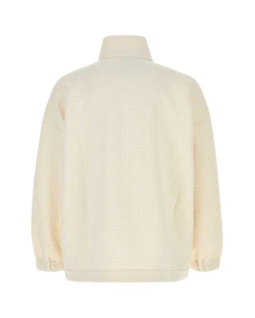 Fendi Natural Ivory Polyester Blend Sweatshirt for men