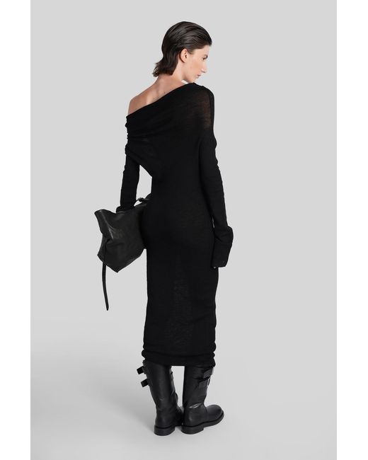 Ann Demeulemeester Barbro Long Dress In Black Wool