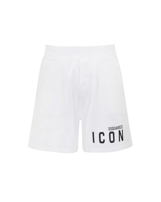 DSquared² White Icon Cotton Shorts for men