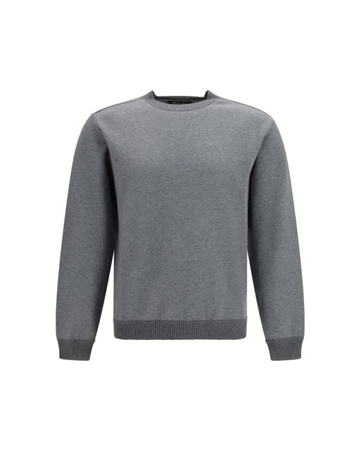 Loro Piana Gray Crew Neck Sweatshirt Whitney Cotton Sweatshirts for men
