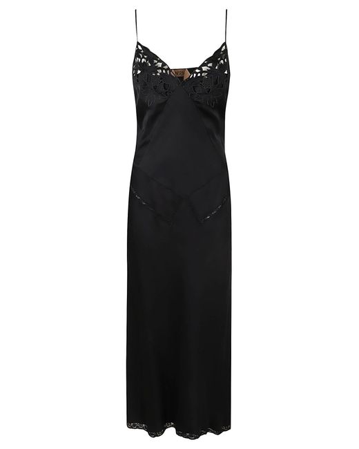 N°21 Black Lace Detail V-Neck Dress
