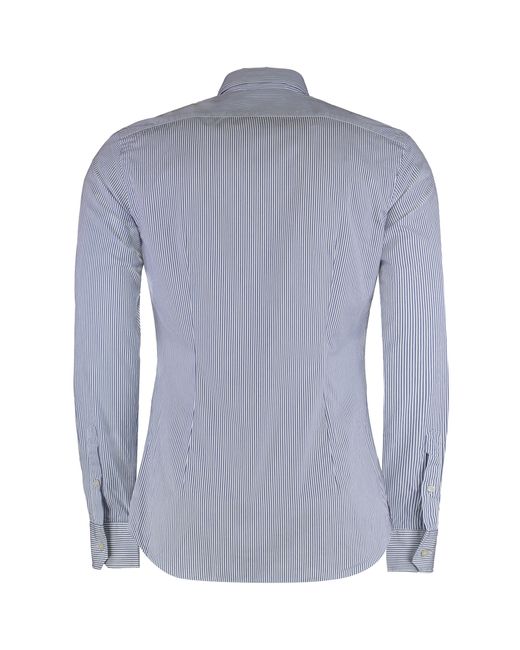 Slowear Blue Striped Cotton Shirt for men