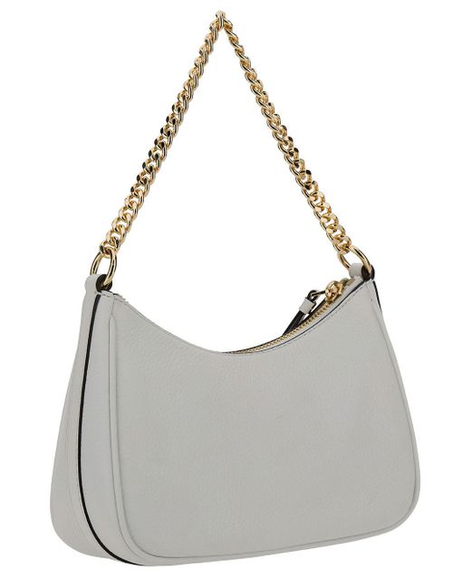 Michael Kors Gray Shoulder Bag With Chain Strap And Logo Detail
