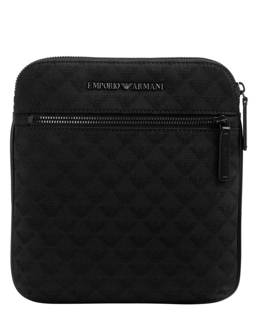 Giorgio Armani Black Cotton Crossbody Bag for men