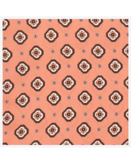 Alberto Biani Pink Floral Pattern Silk Foulard Scarf