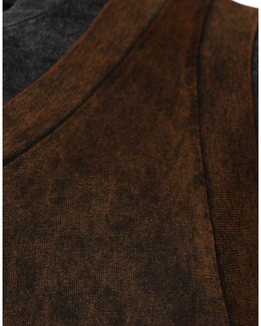 Dolce & Gabbana Black Cotton Round Neck Sleeveless T-Shirt for men