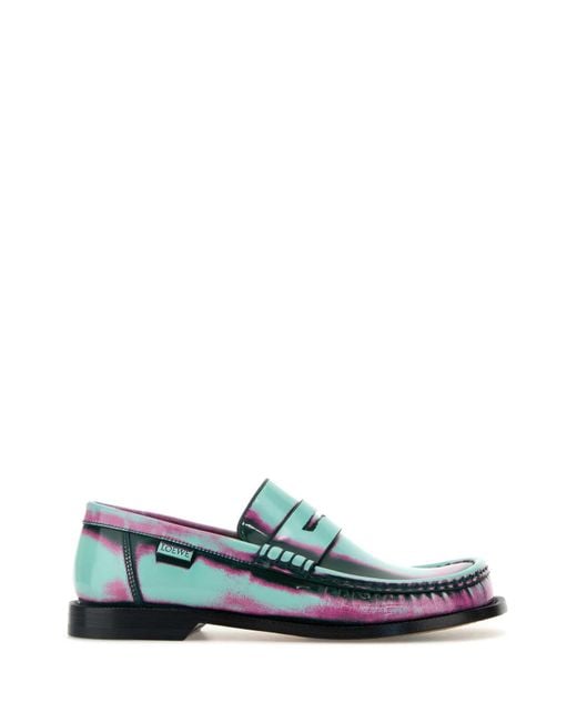 Loewe Multicolor Brushed Calfskin Campo Loafers