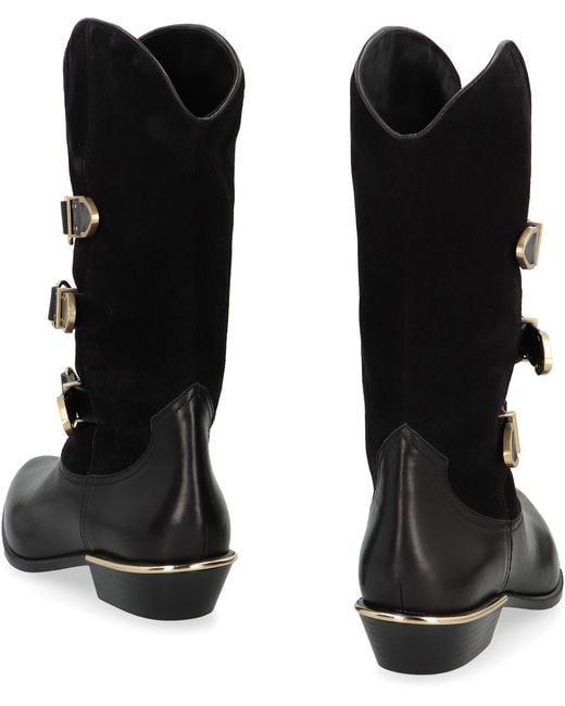 Isabel Marant Black Mexia Leather Boots Calf