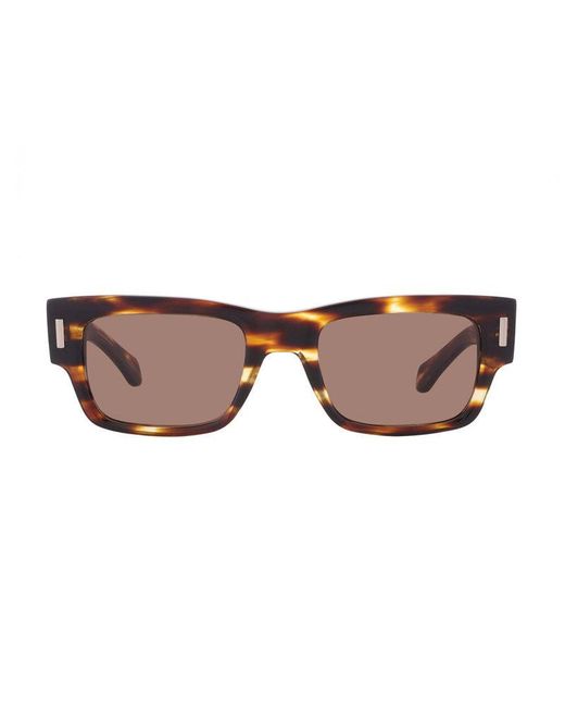 Ferragamo Brown Salvatore Sunglasses Rectangle Full Rim, Frame And Lens Sf2011S216 for men