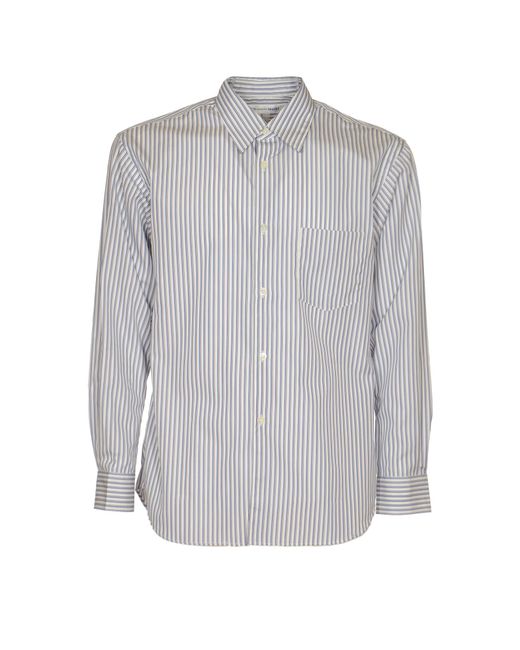 Comme des Garçons Gray Patched Pocket Striped Shirt for men