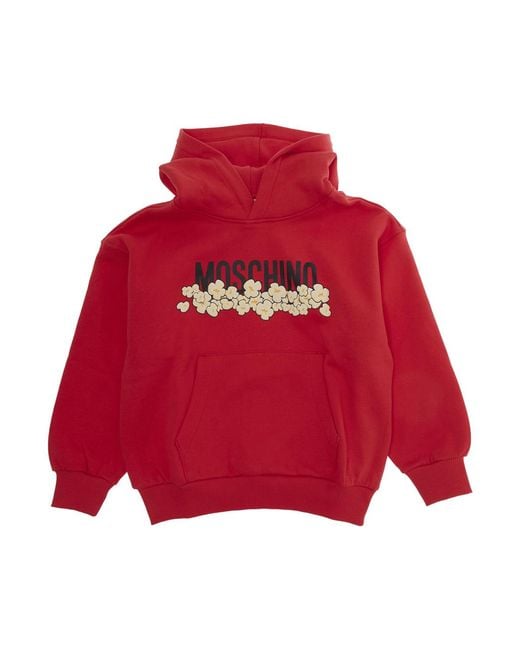 Moschino Red Hoodie Cotton Hoods & Sweatshirts for men