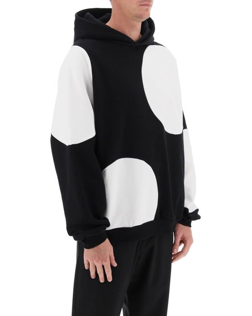 Marni Black Hoodie With Maxi Polka Dots for men