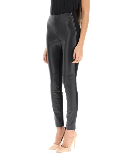 Guess Gray Leather And Jersey Leggings
