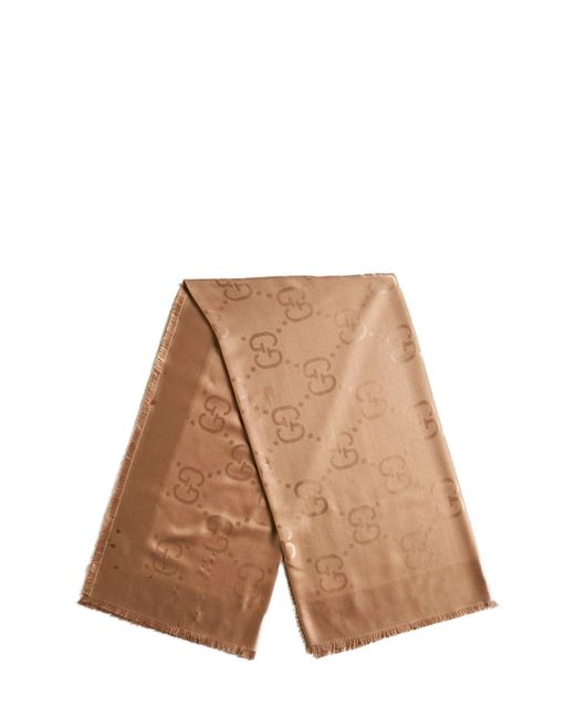 Gucci Natural Silk Jacquard Scarf