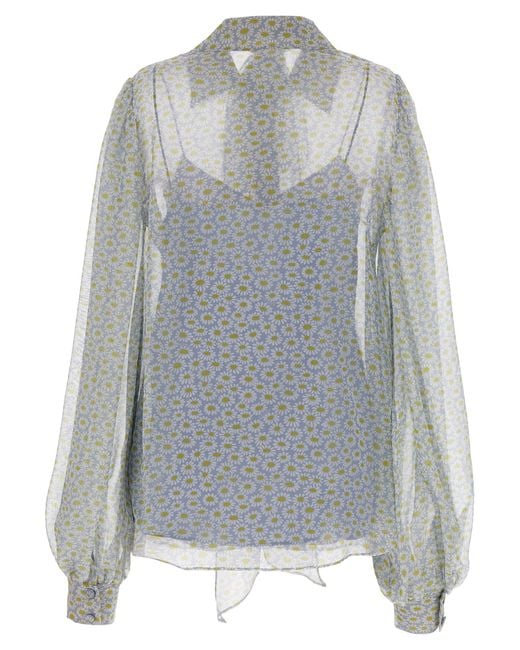 Gucci Gray Chiffon Shirt