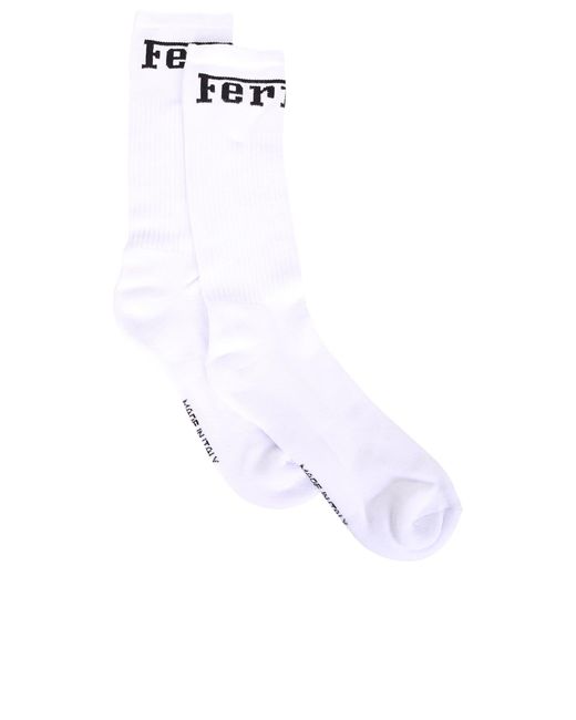 Ferrari Socks With Signature Logo And Ribbed Detail in White for Men | Lyst