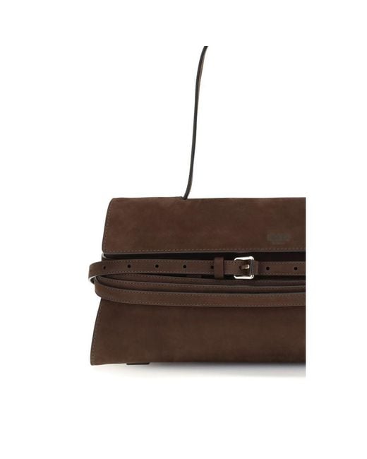 Moschino Brown Tie Me Medium Shoulder Bag