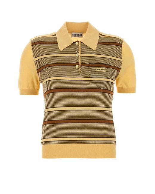 Miu Miu Yellow Wool Polo Shirt