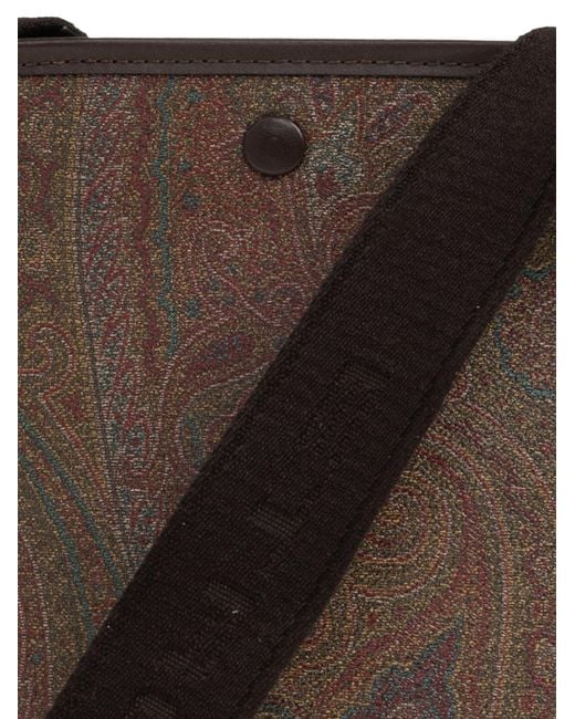 Etro Blue Shoulder Bag Paisley Jacquard for men