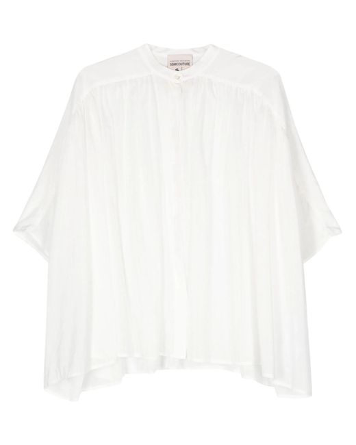 Semicouture White Cotton-Silk Blend Shirt