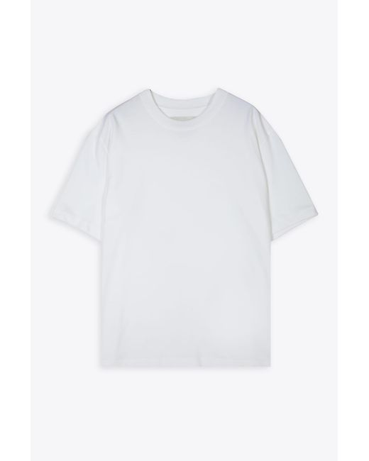 Studio Nicholson Branded Boxy Fit T-shirt White Cotton Boxy Fit T-shirt ...