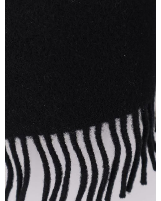 Brunello Cucinelli Black Wool And Cashmere Scarf With Hood