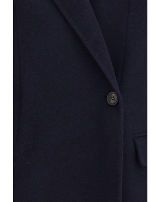 Brunello Cucinelli Blue Single-Breasted Wool And Cashmere Jacket
