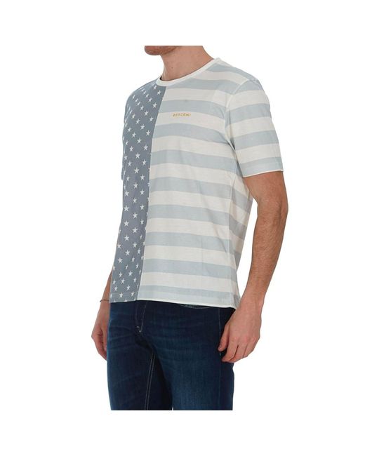 Buscemi Blue Cotton Logo T-Shirt for men