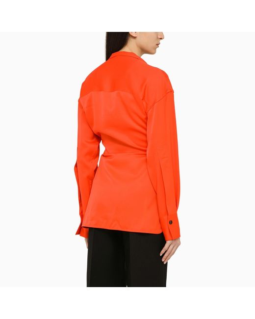 Ferragamo Shirt With Asymmetrical Closure Orange