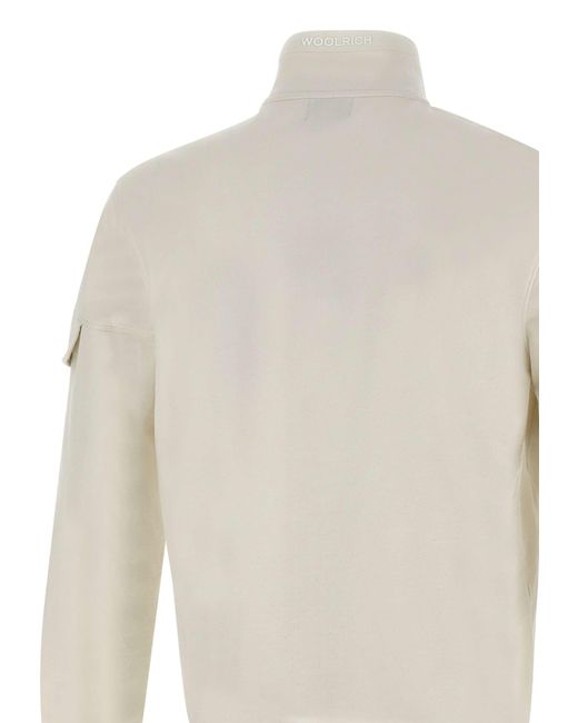 Woolrich White Extra Light Cotton Sweatshirt for men