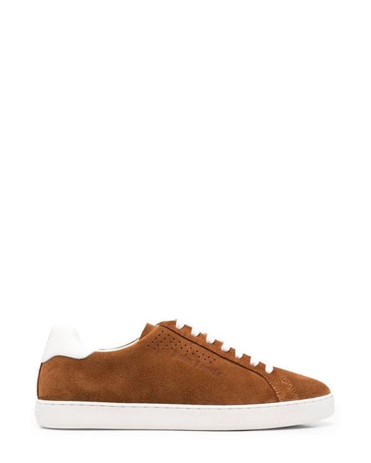 Palm Angels Brown Logo Debossed Lace-up Sneakers for men