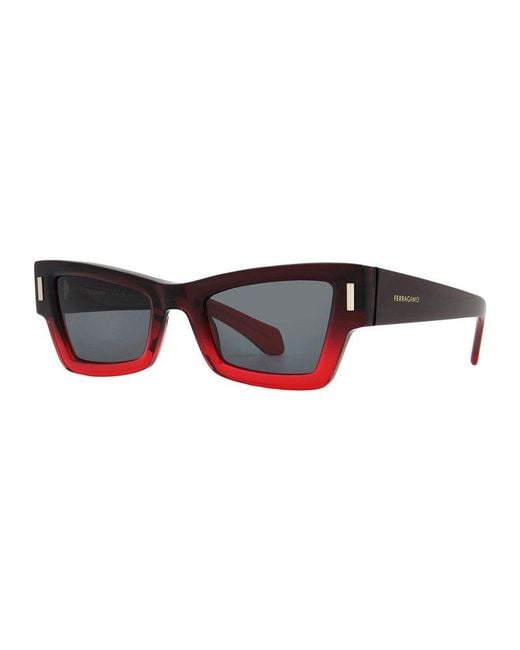 Ferragamo Multicolor Salvatore Sunglasses Cat Eye Full Rim, Gradient Transparent Dark Frame And Lens Sf2006S615 R