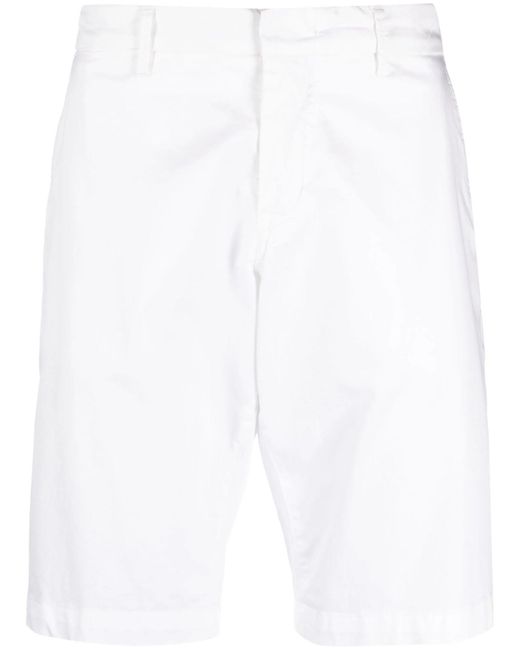 Fay White Stretch Cotton Shorts for men