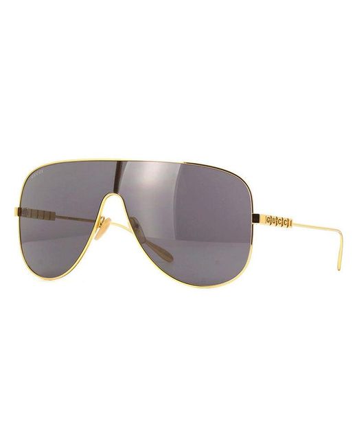 Gucci Gray Sunglasses Shield Full Rim, Frame And Lens Gg1436S001
