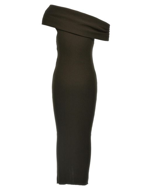 Courrã¨ges Green Twist Rib Knit Long Dress Viscose