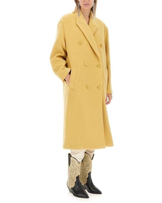 Isabel Marant Yellow Theodore Coat Virgin Wool Trench & Raincoats