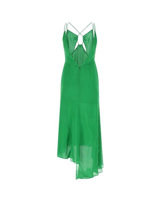 ANDAMANE Green Stretch Silk Dress