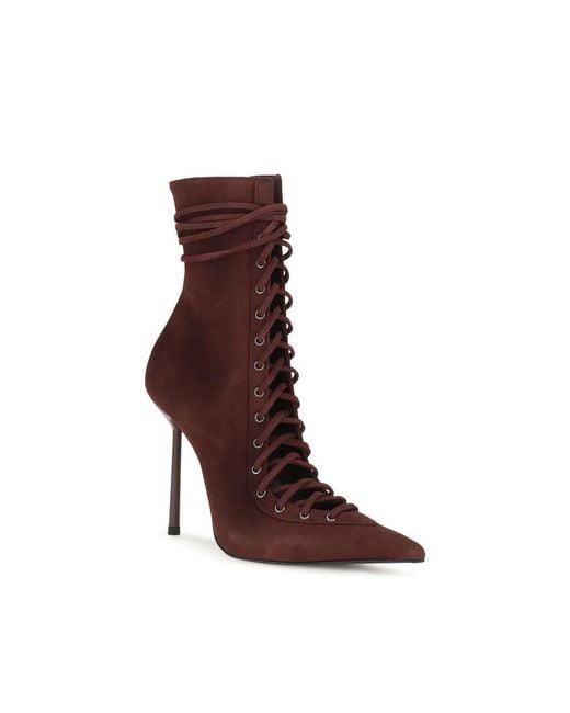 Le Silla Brown Calf Leather Bos Taurus Lace-Up Boots