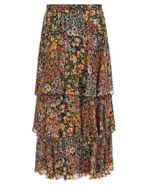 Valentino Garavani Multicolor Après Lhiver Skirt Silk Metal Fiber