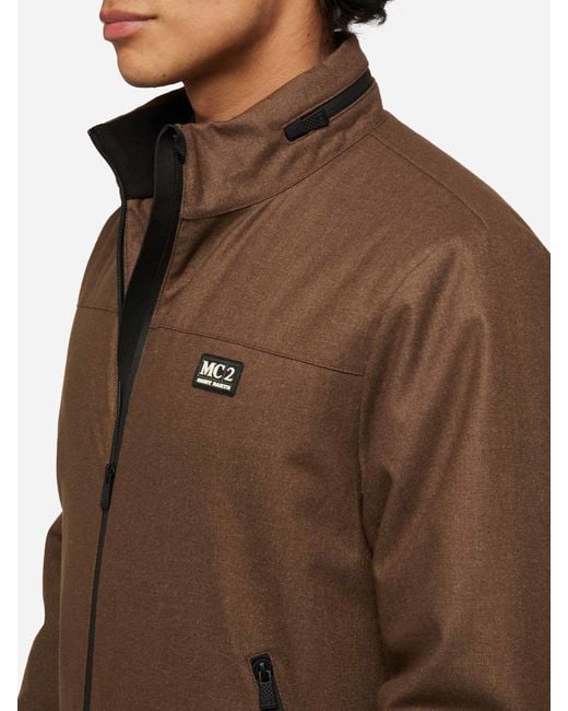 Mc2 Saint Barth Brown Wooly Bomber Jacket Country With Teddy Lining for men