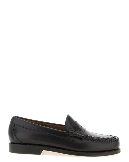 G.H.BASS Black Weejuns Larson Weave Loafers Cow Leather (Bos Taurus) for men
