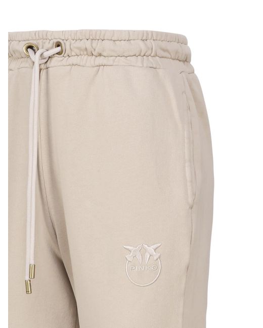 Pinko Natural Jogger Pants With Embroidery