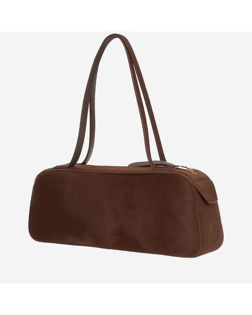 Khaite Brown Simona Leather Shoulder Bag Calfskin Satchels & Cross Body