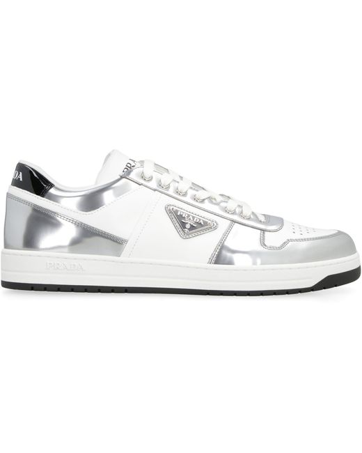 Prada White District Leather Low-top Sneakers for men