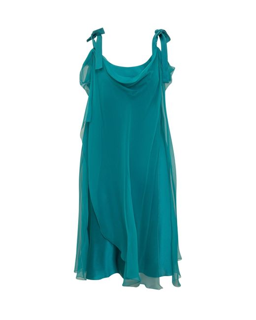 Alberta Ferretti Blue Silk Chiffon Dress